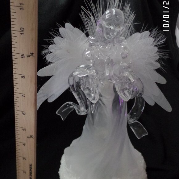 Color Changing Praying Angel Lucite/Acrylic 12" Fiber Optic Excellent - Picture 8 of 10
